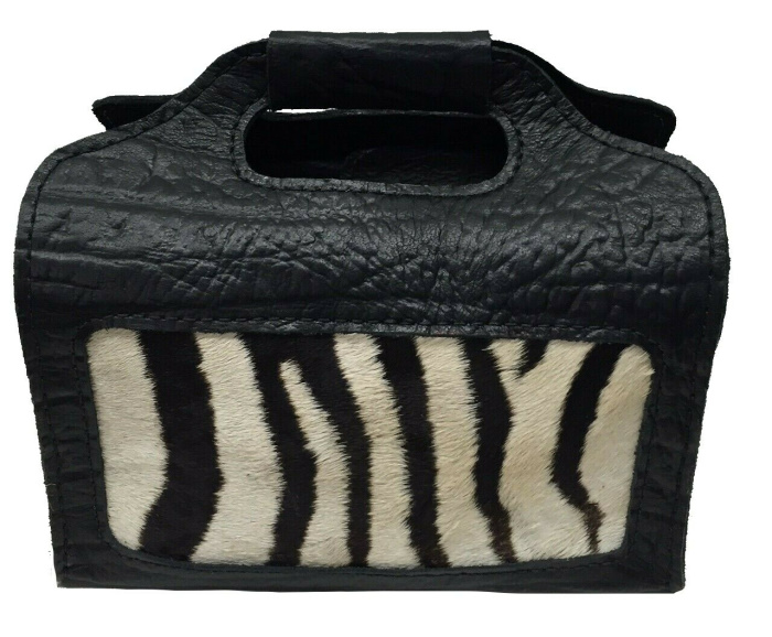 (image for) Zebra & Black Cape Buffalo Hide 4 Box Shot Shell Carrier